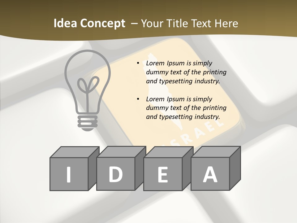 A Computer Keyboard With A Yellow Button On It PowerPoint Template