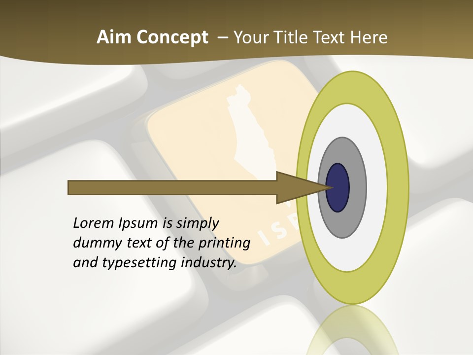 A Computer Keyboard With A Yellow Button On It PowerPoint Template