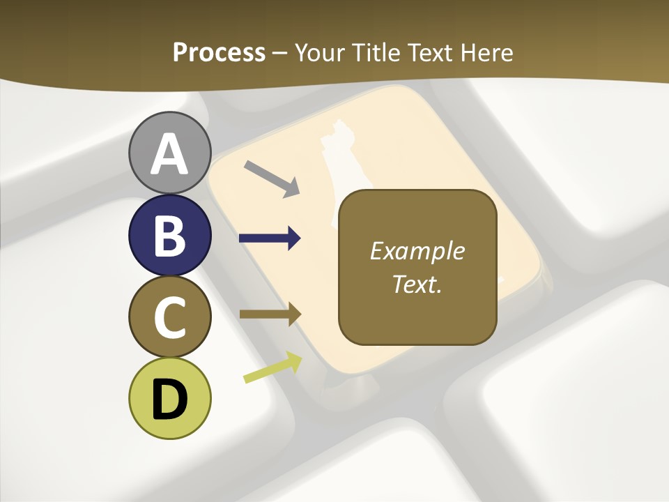 A Computer Keyboard With A Yellow Button On It PowerPoint Template