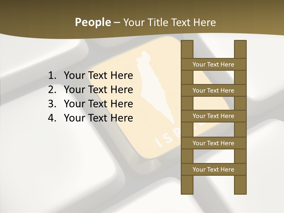 A Computer Keyboard With A Yellow Button On It PowerPoint Template