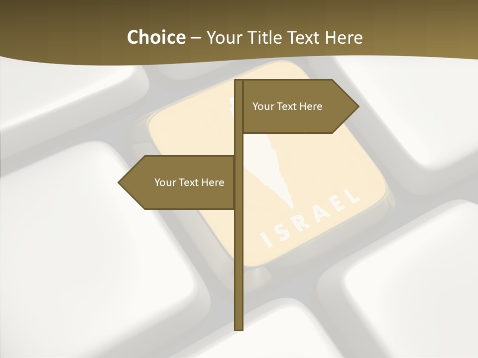 A Computer Keyboard With A Yellow Button On It PowerPoint Template