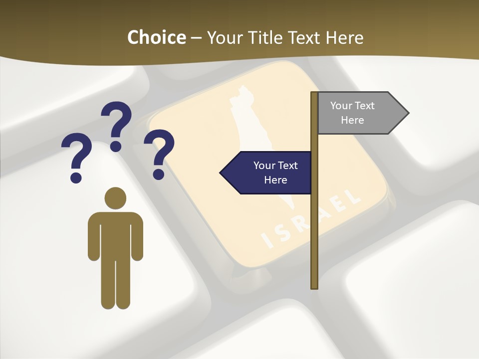 A Computer Keyboard With A Yellow Button On It PowerPoint Template