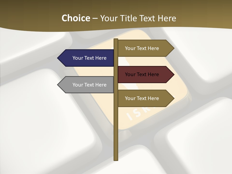 A Computer Keyboard With A Yellow Button On It PowerPoint Template