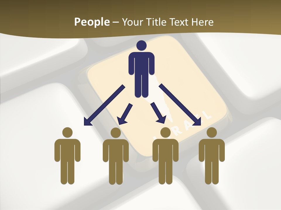 A Computer Keyboard With A Yellow Button On It PowerPoint Template