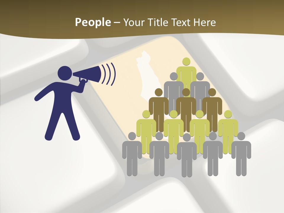 A Computer Keyboard With A Yellow Button On It PowerPoint Template