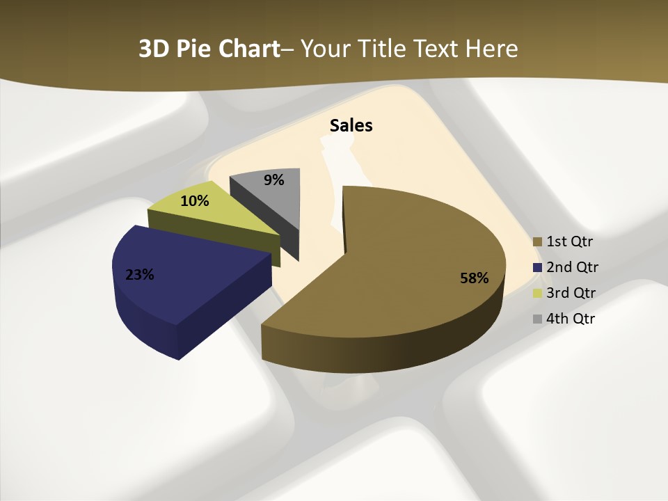 A Computer Keyboard With A Yellow Button On It PowerPoint Template