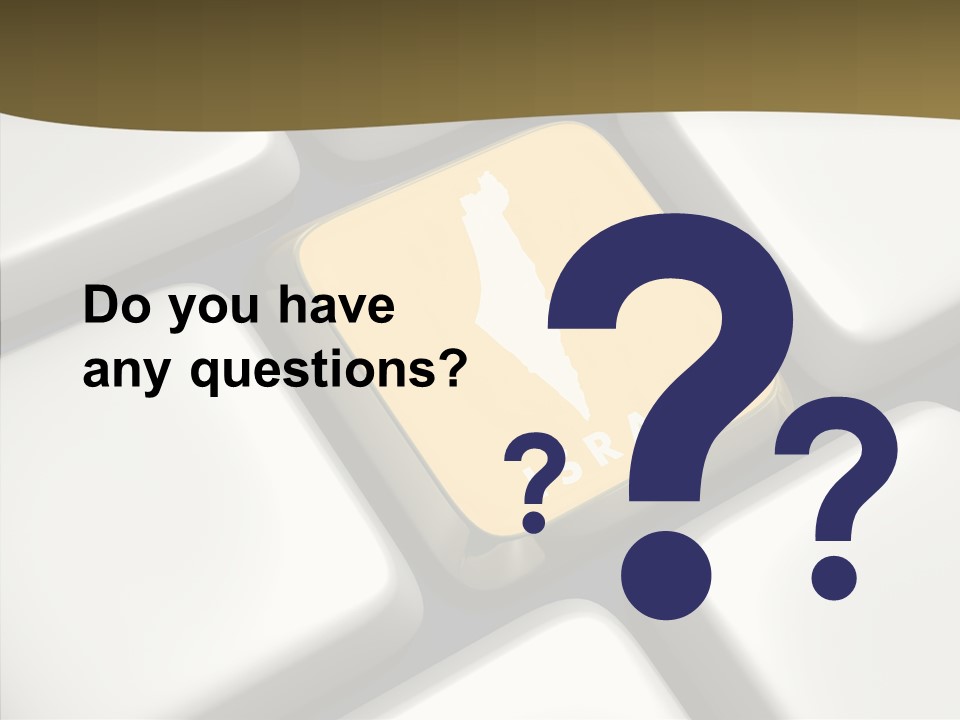 A Computer Keyboard With A Yellow Button On It PowerPoint Template