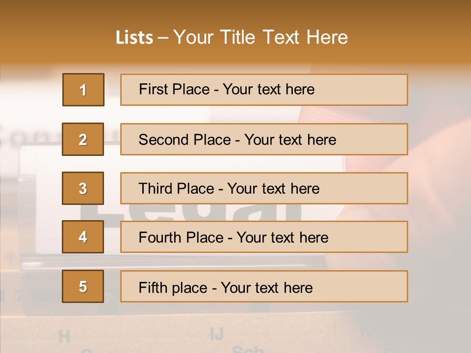 Sue Lawyer Index PowerPoint Template