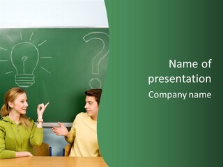 Gesturing Guy Thoughtful PowerPoint Template