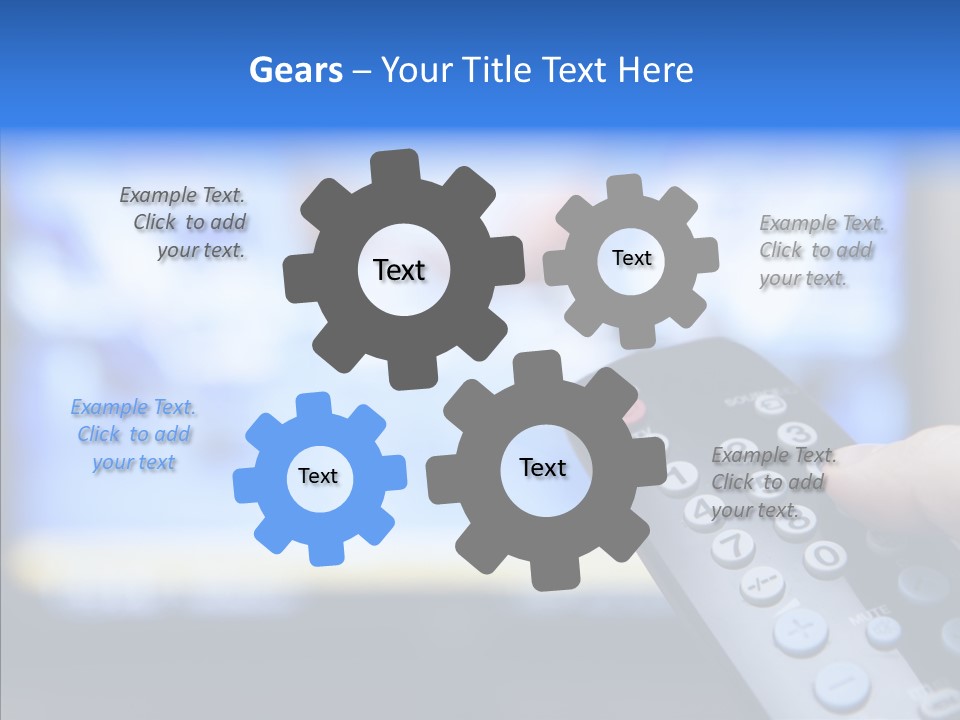 A Person Holding A Remote Control In Front Of A Television PowerPoint Template