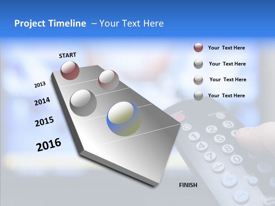 A Person Holding A Remote Control In Front Of A Television PowerPoint Template