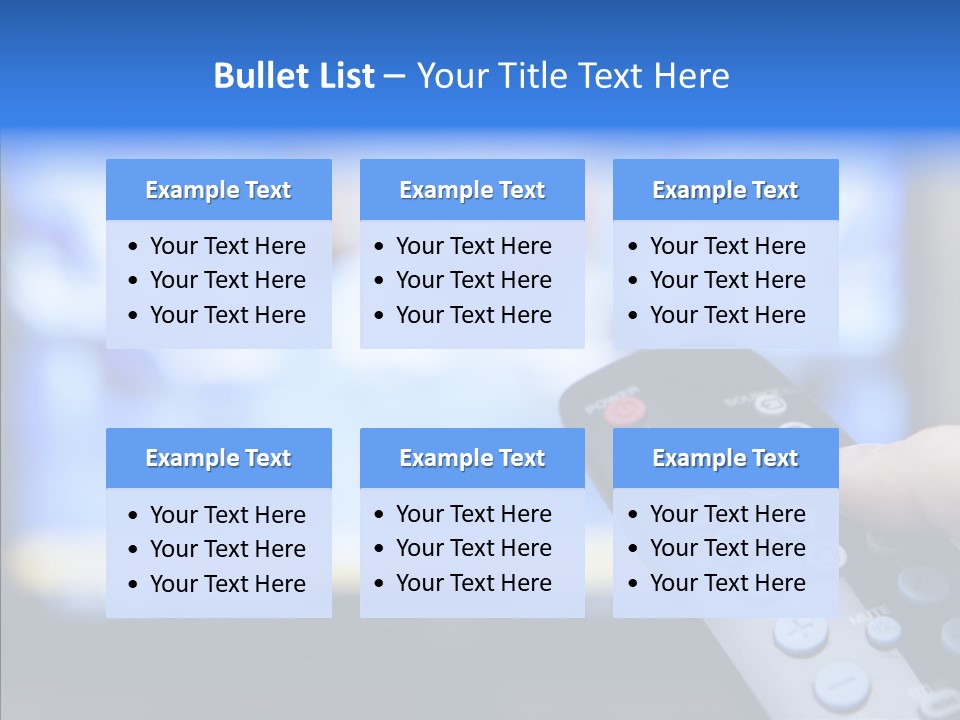 A Person Holding A Remote Control In Front Of A Television PowerPoint Template