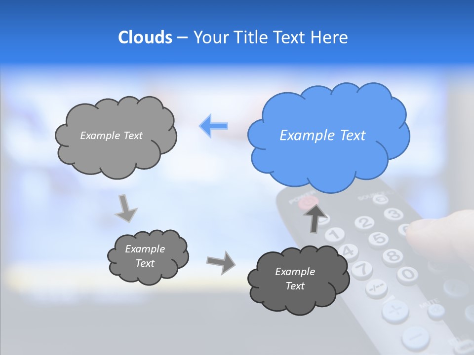 A Person Holding A Remote Control In Front Of A Television PowerPoint Template