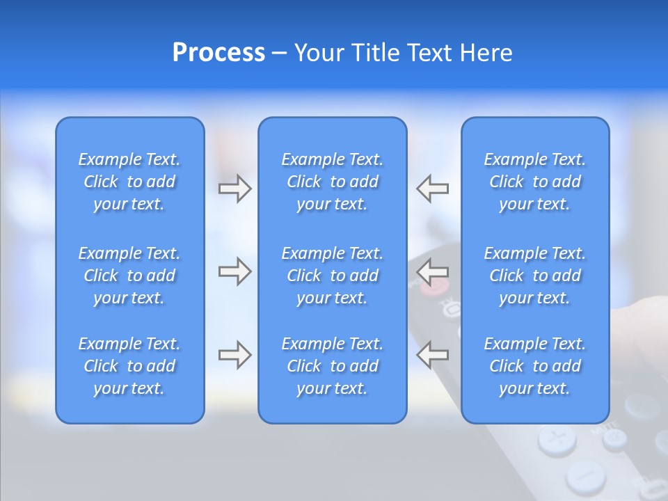 A Person Holding A Remote Control In Front Of A Television PowerPoint Template