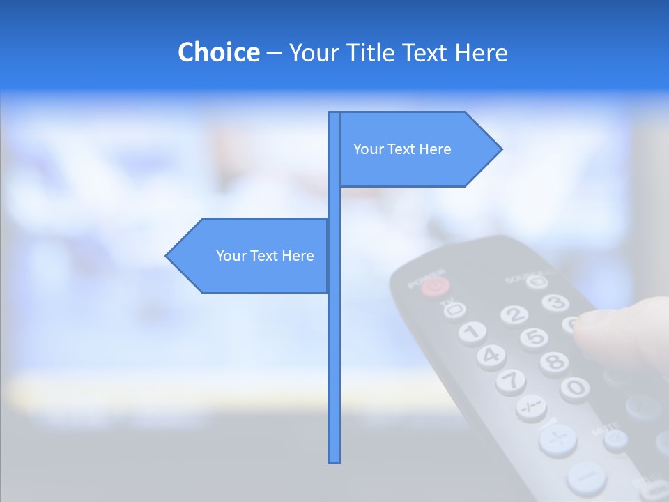 A Person Holding A Remote Control In Front Of A Television PowerPoint Template