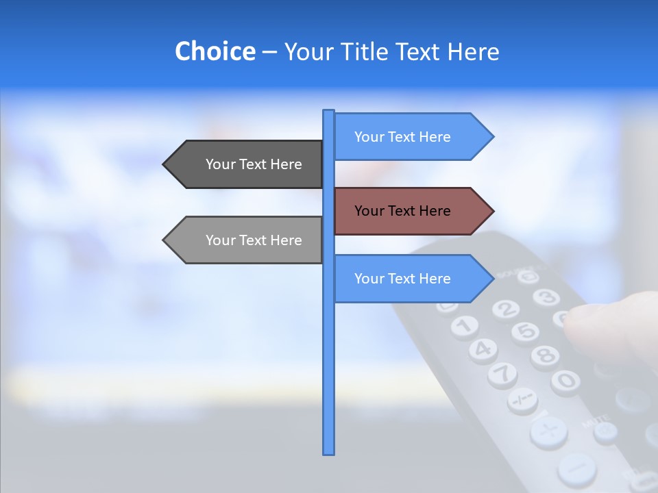 A Person Holding A Remote Control In Front Of A Television PowerPoint Template