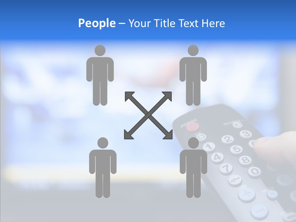 A Person Holding A Remote Control In Front Of A Television PowerPoint Template