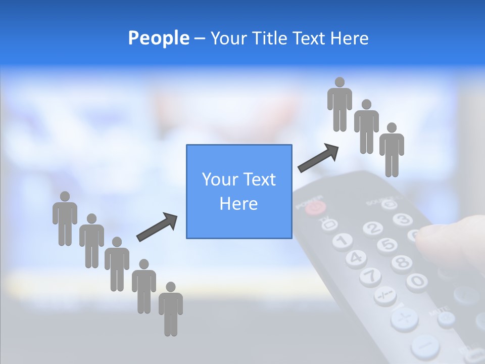 A Person Holding A Remote Control In Front Of A Television PowerPoint Template