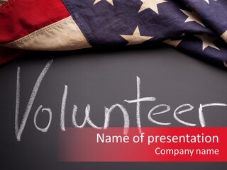 United States Flag Blackboard Antique PowerPoint Template