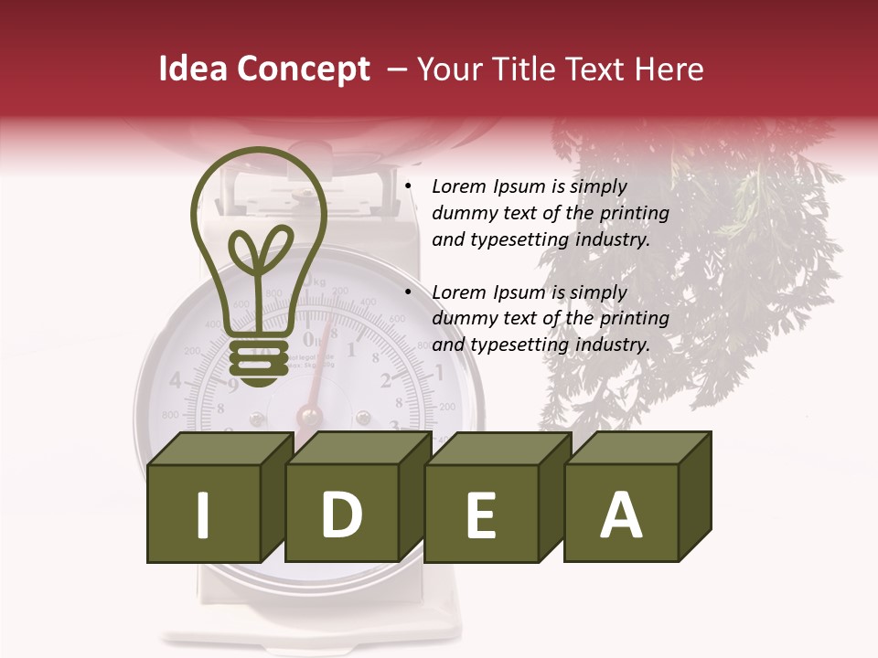 Kitchen Scale Scale Loss Of Weight PowerPoint Template