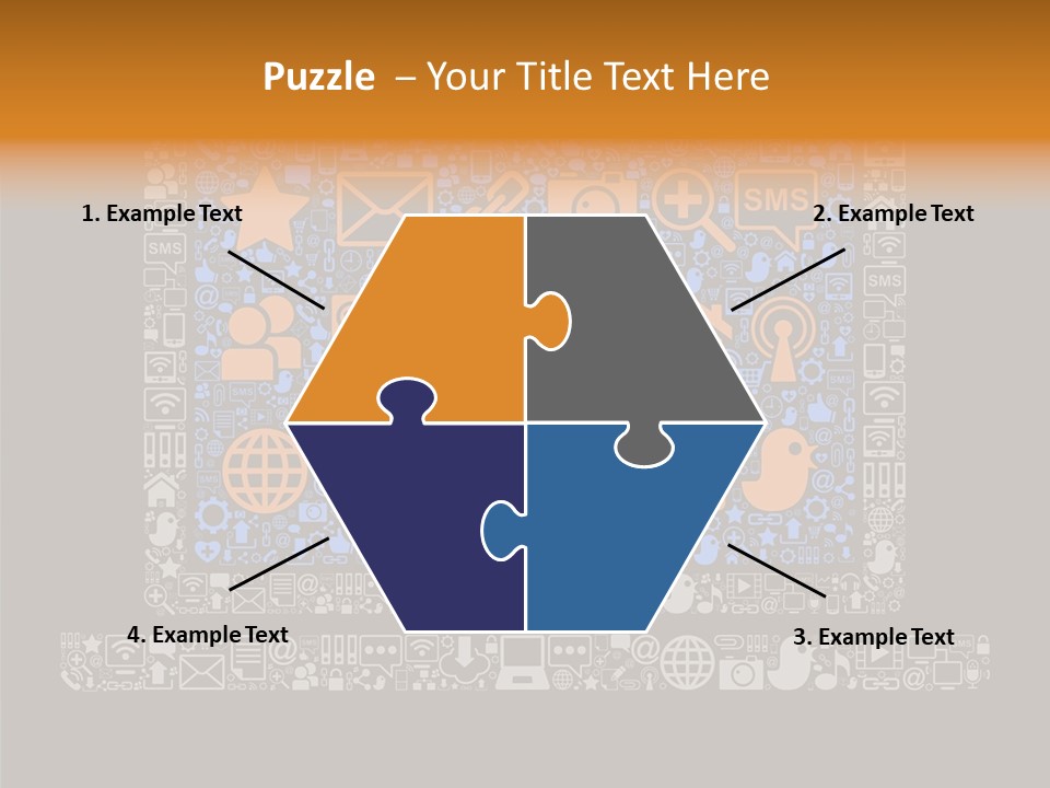 Communication Laptop Cloud PowerPoint Template