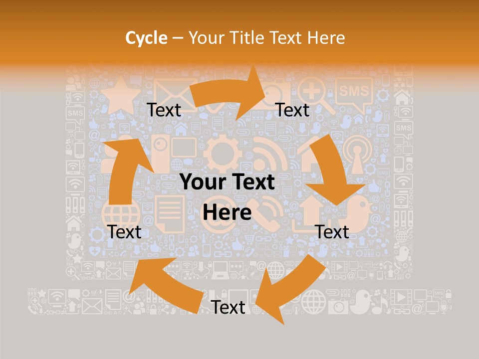Communication Laptop Cloud PowerPoint Template