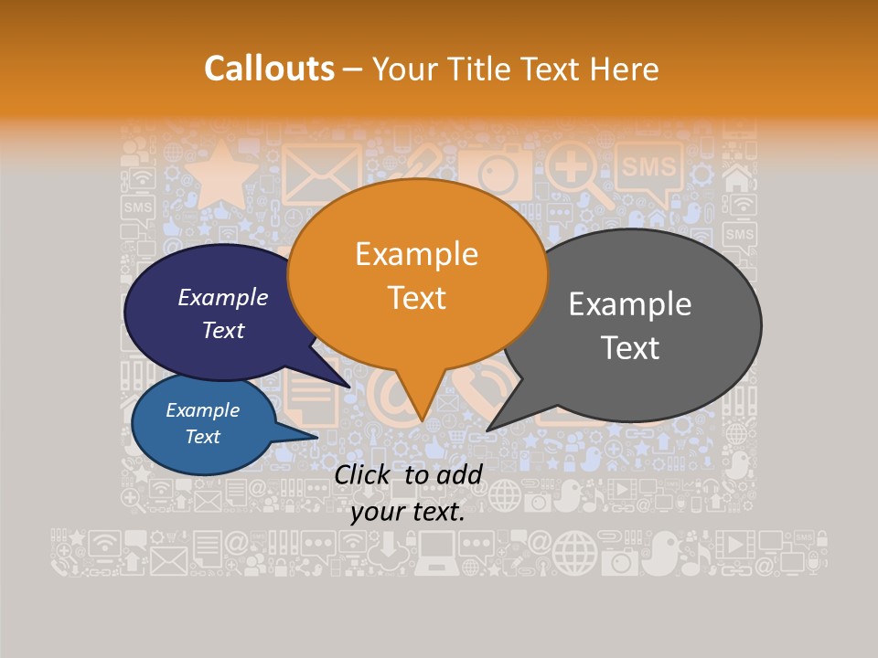 Communication Laptop Cloud PowerPoint Template