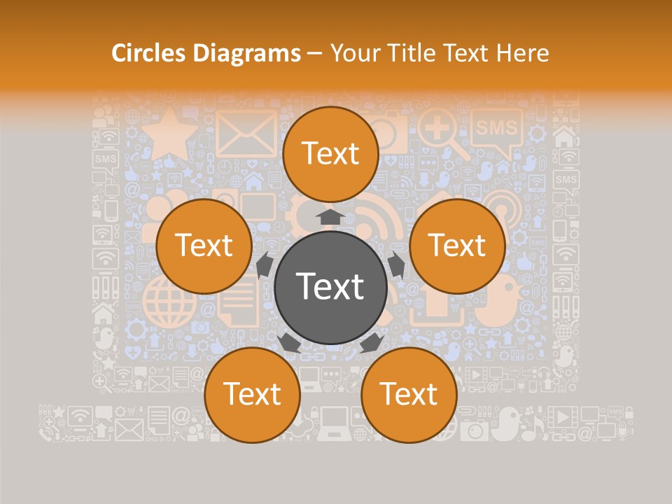 Communication Laptop Cloud PowerPoint Template