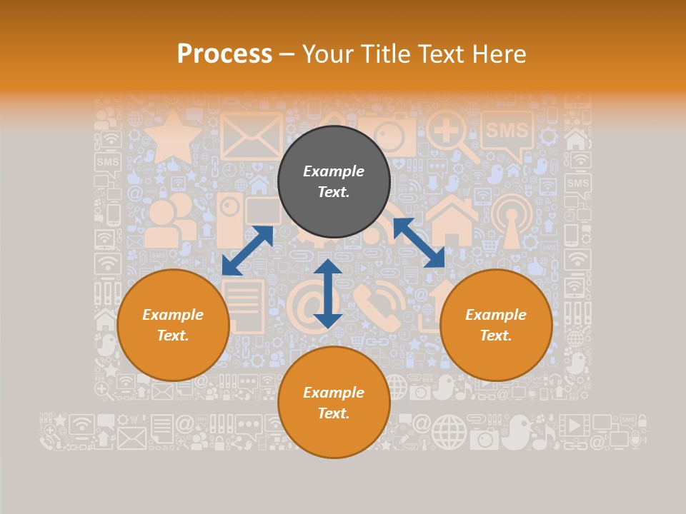 Communication Laptop Cloud PowerPoint Template