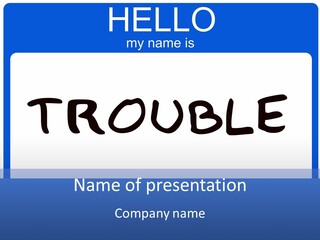 White Trouble Concept PowerPoint Template