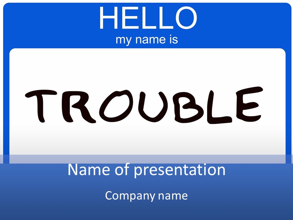 White Trouble Concept PowerPoint Template