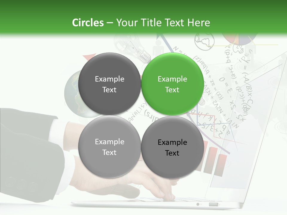 Laptop Pencil Growth PowerPoint Template