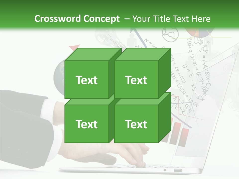 Laptop Pencil Growth PowerPoint Template