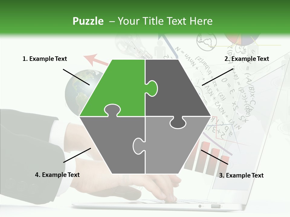 Laptop Pencil Growth PowerPoint Template