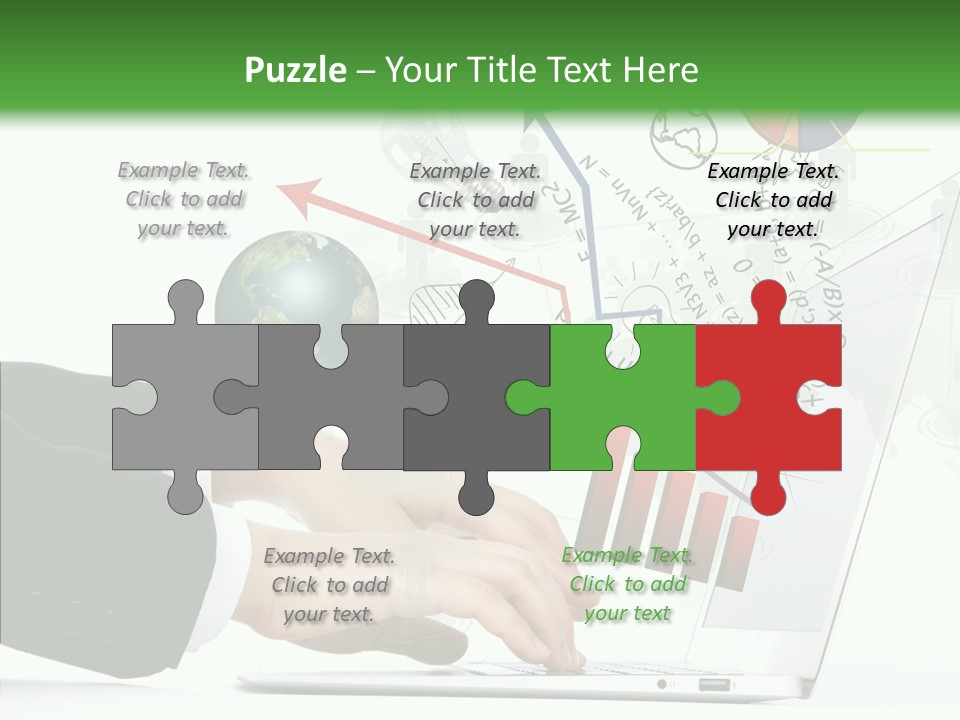 Laptop Pencil Growth PowerPoint Template