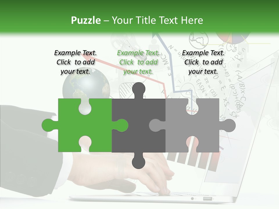 Laptop Pencil Growth PowerPoint Template