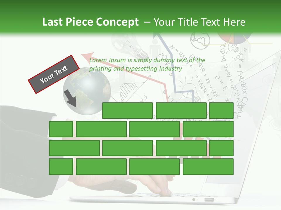 Laptop Pencil Growth PowerPoint Template