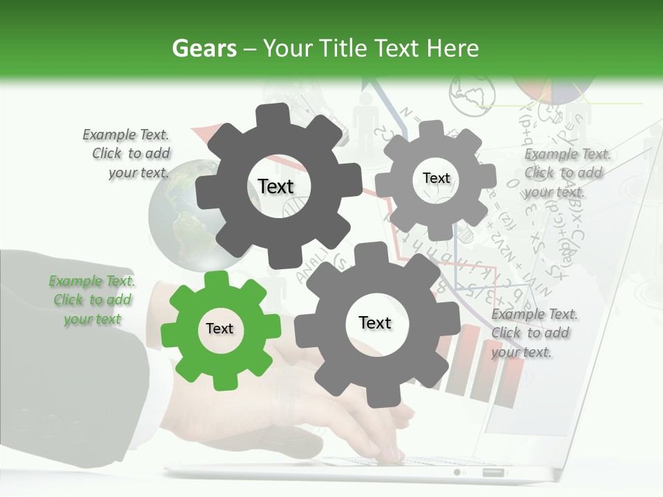 Laptop Pencil Growth PowerPoint Template