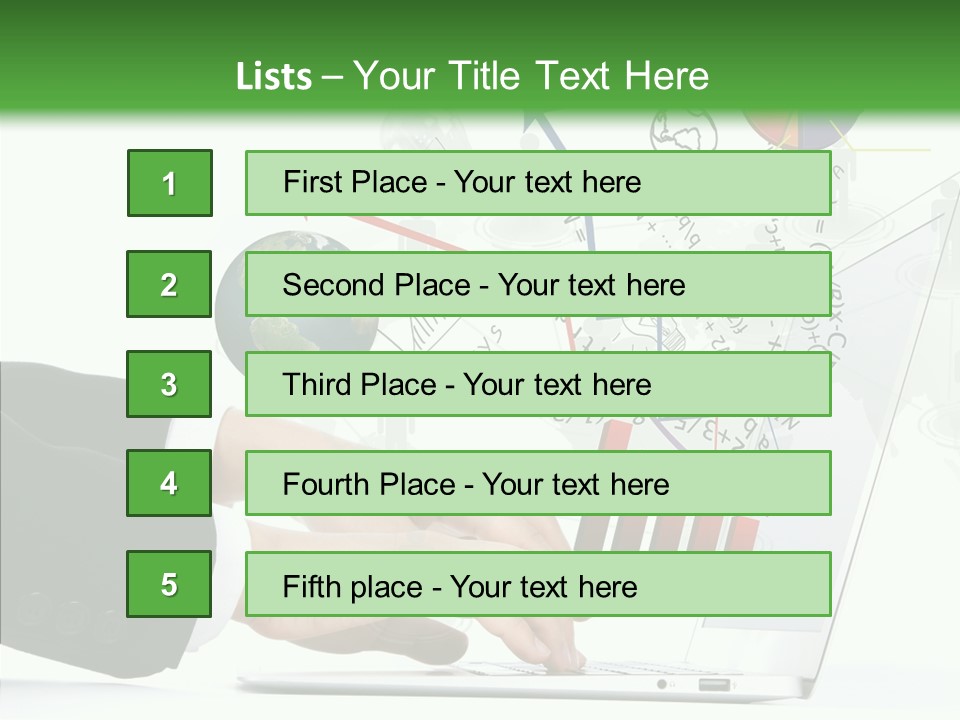 Laptop Pencil Growth PowerPoint Template