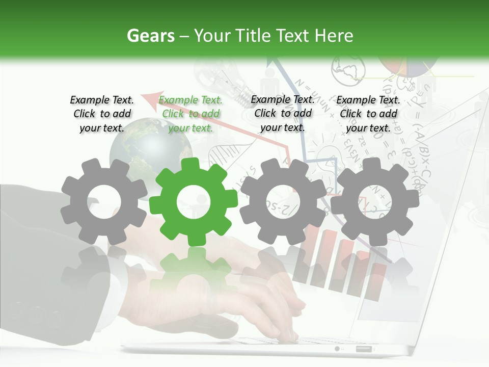 Laptop Pencil Growth PowerPoint Template