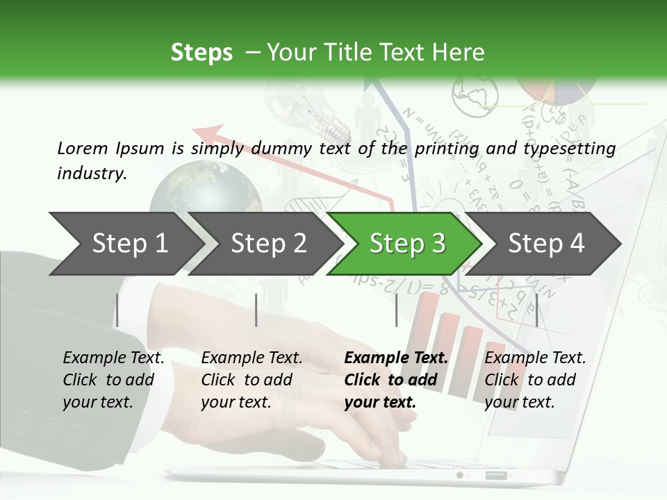 Laptop Pencil Growth PowerPoint Template