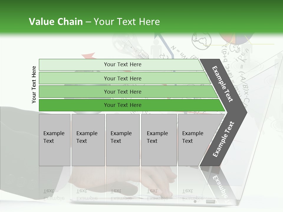 Laptop Pencil Growth PowerPoint Template