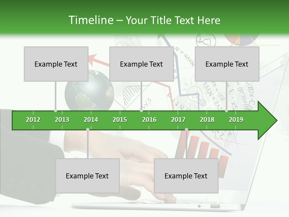 Laptop Pencil Growth PowerPoint Template
