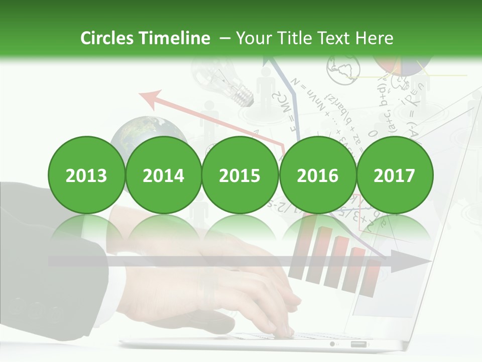 Laptop Pencil Growth PowerPoint Template