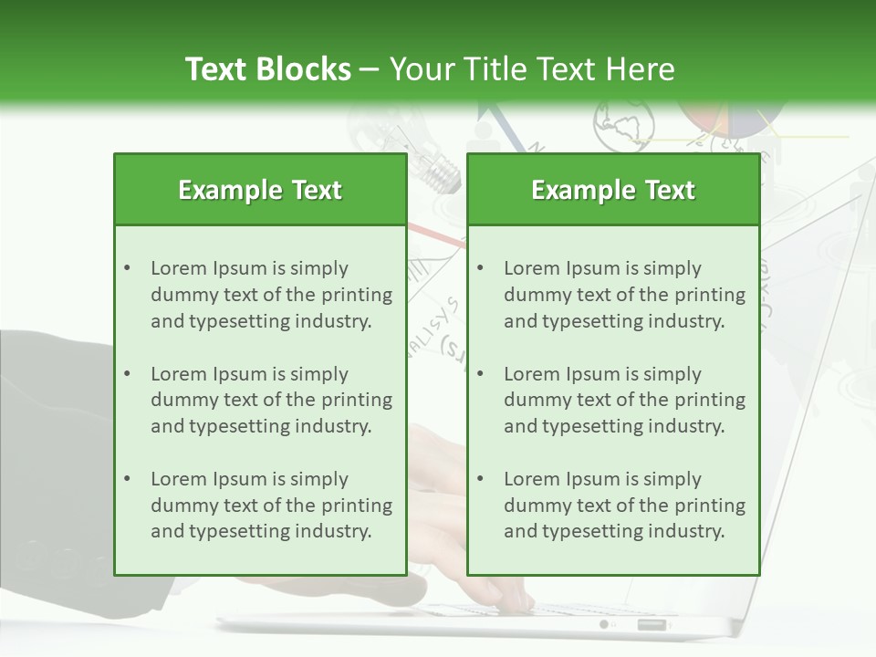Laptop Pencil Growth PowerPoint Template