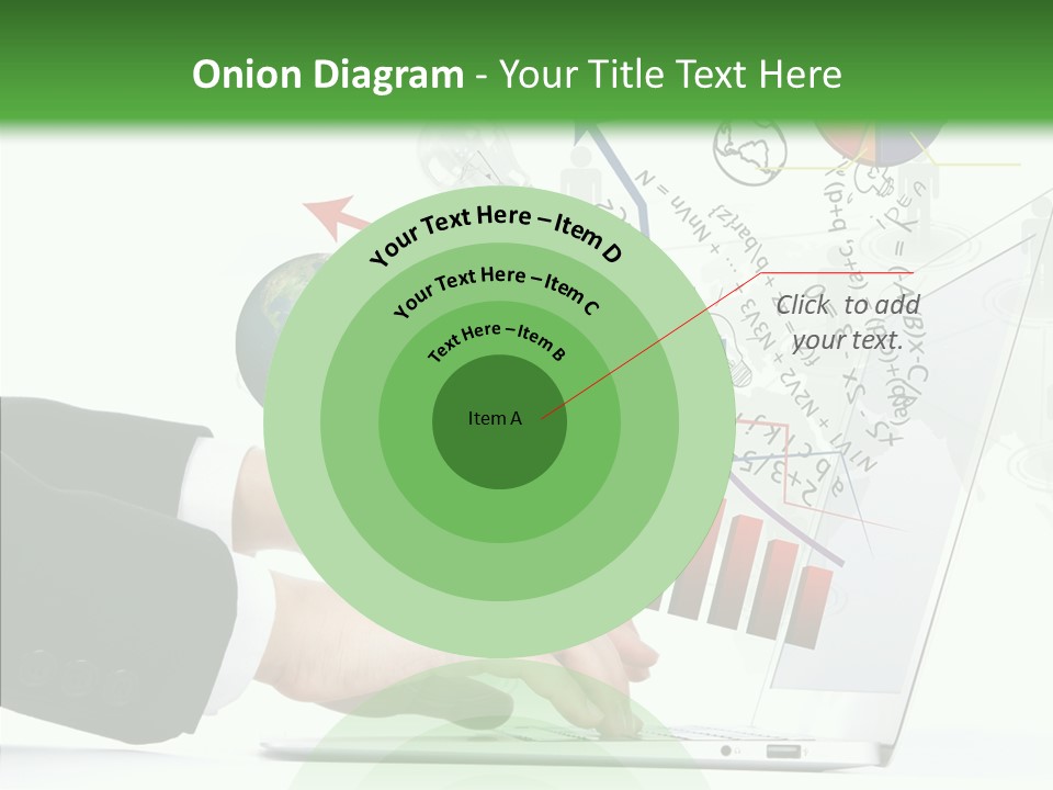 Laptop Pencil Growth PowerPoint Template