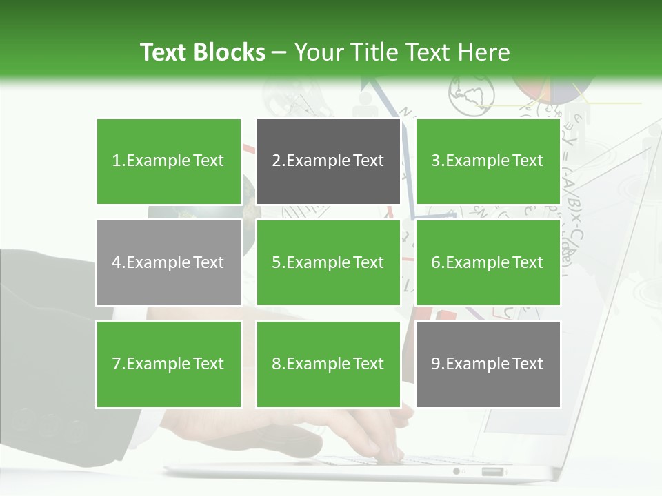 Laptop Pencil Growth PowerPoint Template