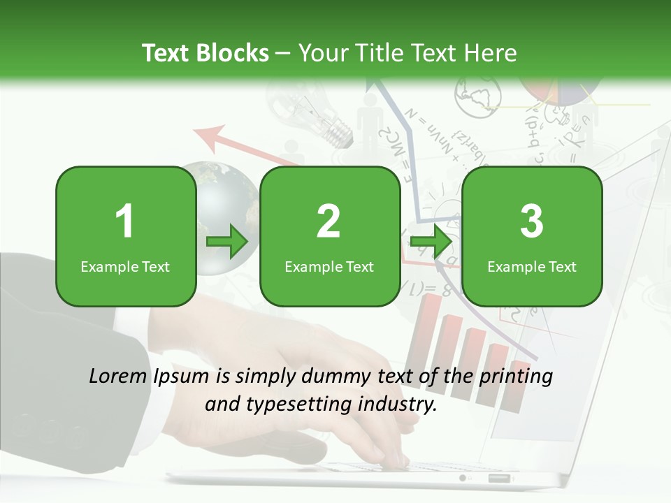 Laptop Pencil Growth PowerPoint Template