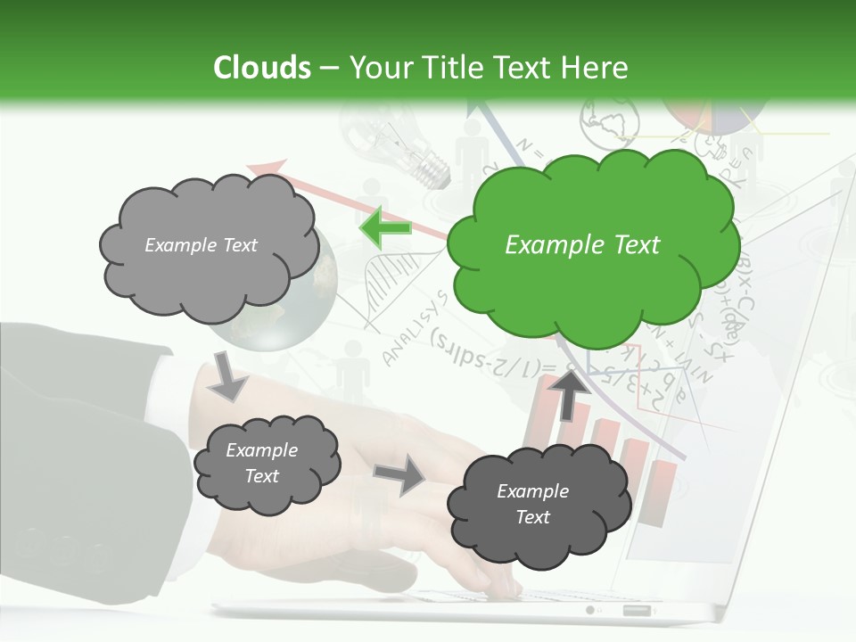 Laptop Pencil Growth PowerPoint Template