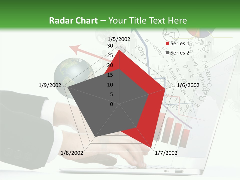 Laptop Pencil Growth PowerPoint Template
